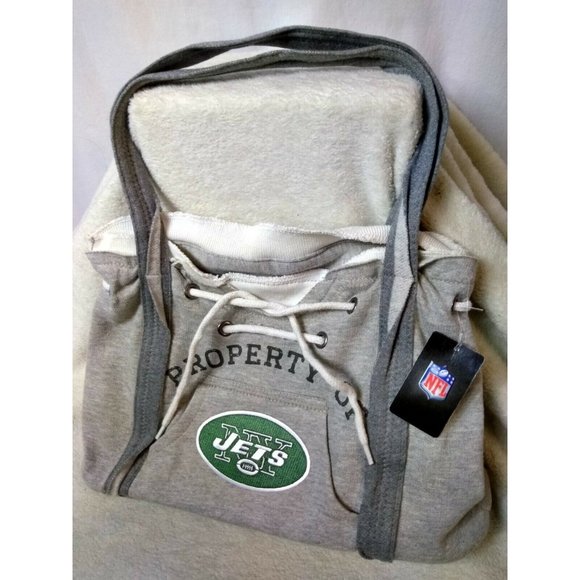 NEW YORK JETS LICENCED NFL GREY HOODIE POUCH POCKET FANWARE PURSE  W/Tags - Picture 11 of 12